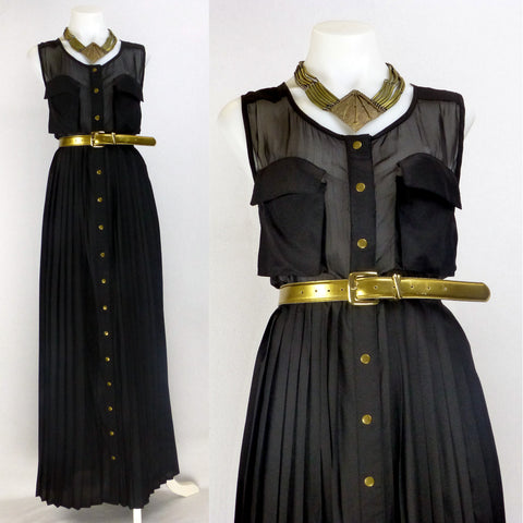 Shakuhachi Black Maxi Shirt Dress. Size 12