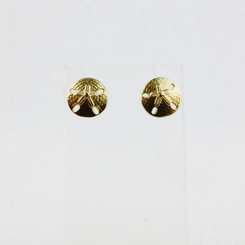Gold-tone Sanddollar Stud Earrings