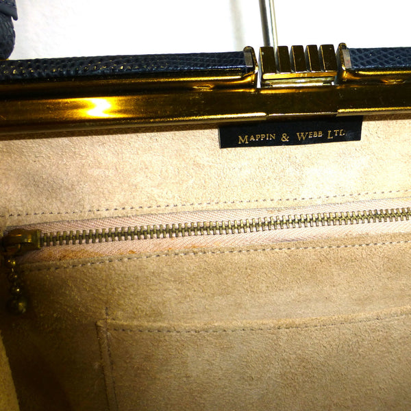 Mappin and Webb Navy Handbag