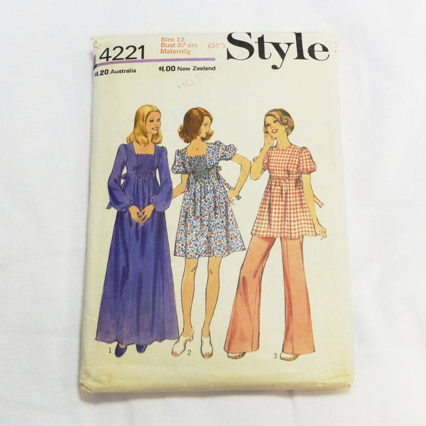 Style 4221 1974 Sewing Pattern Maternity coordinates  Sz S