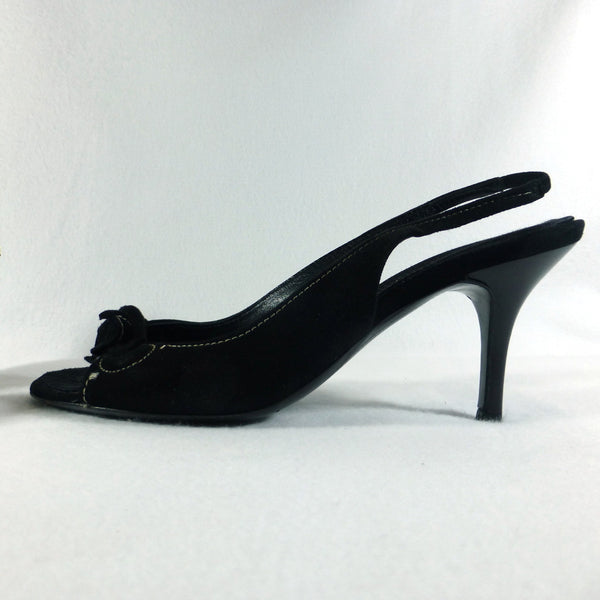 Bally Black Slingback Shoes. Size 36