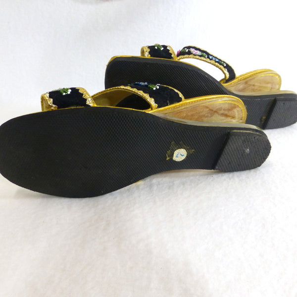 Jibson Beaded Lucite Wedges. Size 7