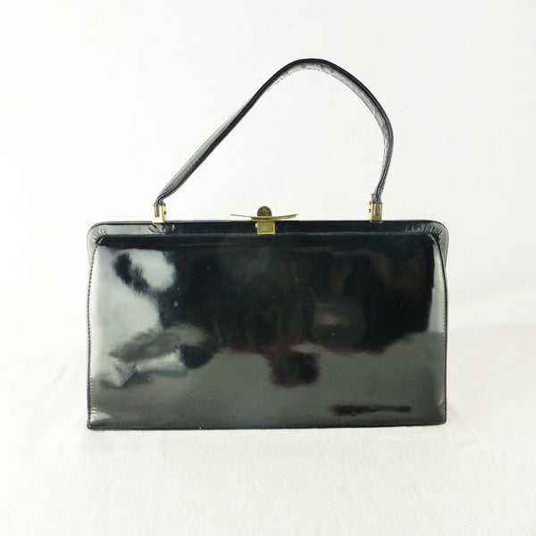 Goldex Patent Black Handbag