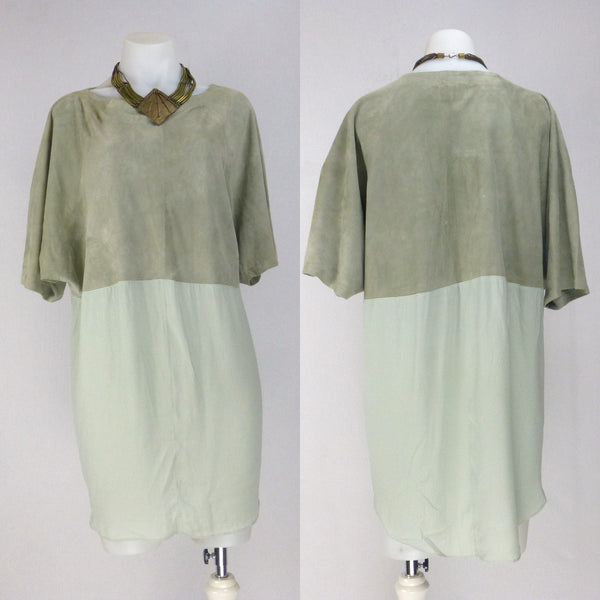 Shakuhachi Neutral Suede Tunic Dress. Size 12