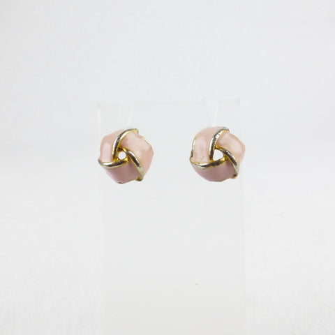 Pink Enamel Knot Earrings