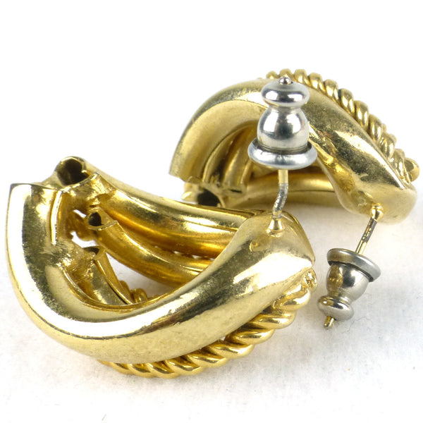 Gold-tone Oval Earrings