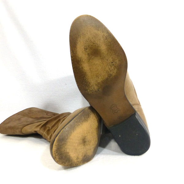 Pierre Cardin Tan Scrunch Boots. Size 7.5