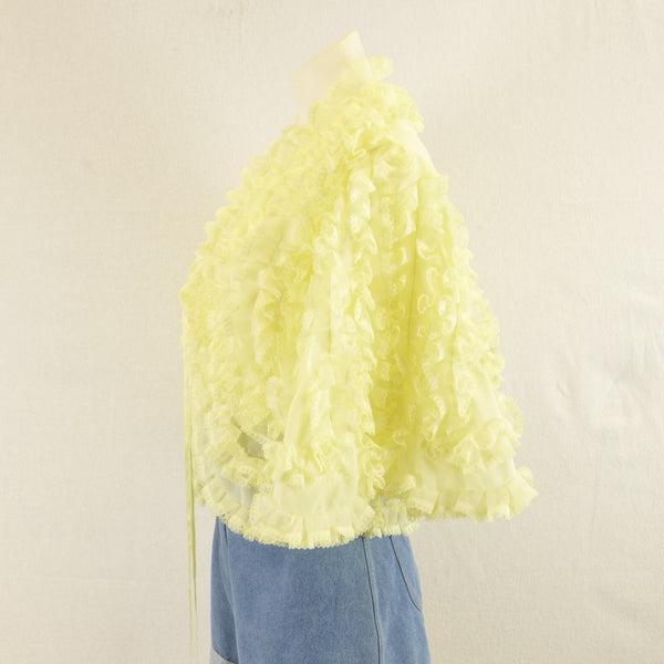 Yellow frilled Bed Jacket. Sz S