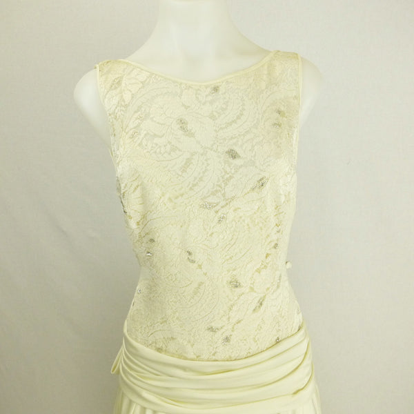 Prue Acton White Deco-Style Dress. Sz S/M
