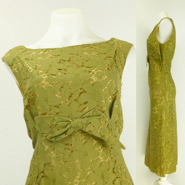 Olive Lace Ballgown Homemade. Sz XL