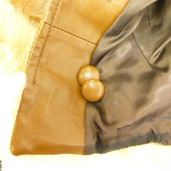 Tan Leather and Fur Jacket. sz S/M